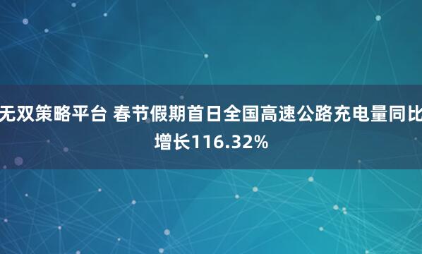 无双策略平台 春节假期首日全国高速公路充电量同比增长116.32%